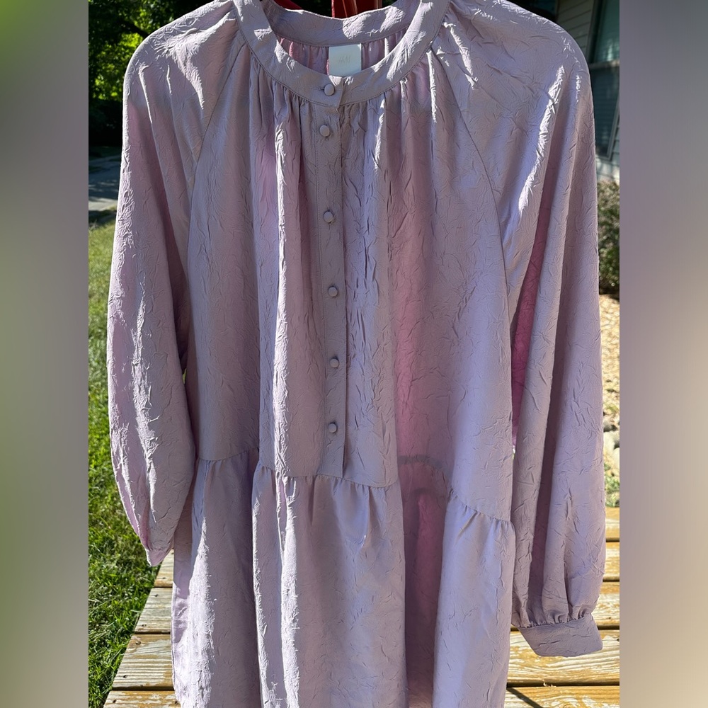H&M Women's Long-sleeved Light Purple Dress